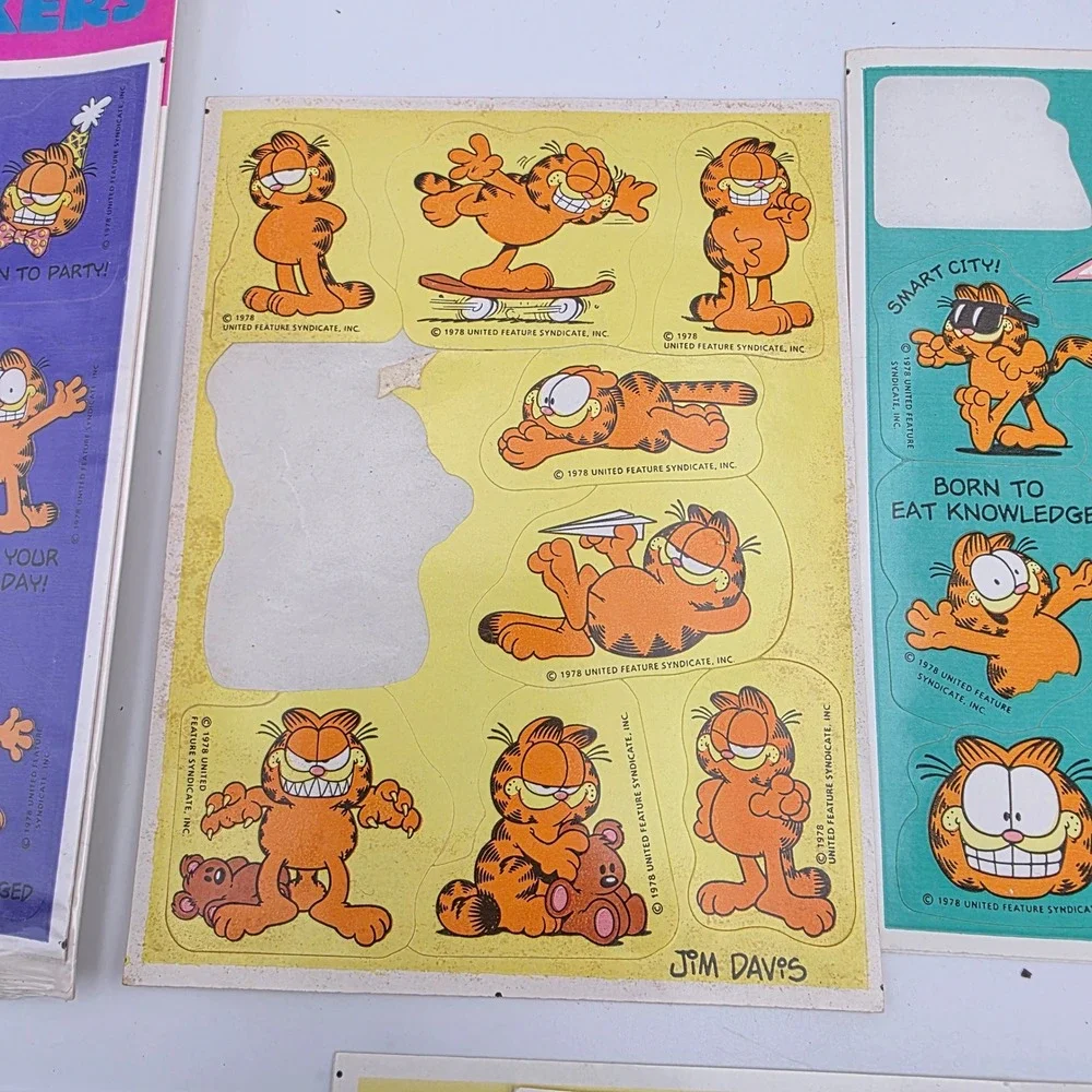 Vintage Sticker Lot Disney Winnie Pooh Tigger Peanuts Snoopy Garfield Hallmark